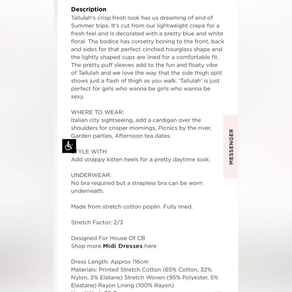 House of CB Tallulah Floral Midi Dress Size Medium - Picture 8 of 8